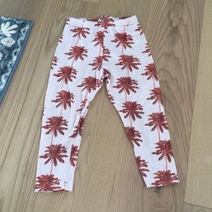 NWT 3T Kate Quinn Organics Classic Skinny Leggings Spice Palm 🌴 Tree Cotton